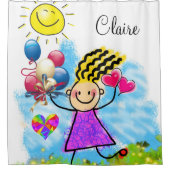 シャワーカーテンバルーンSun Girl シャワーカーテン (正面)