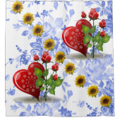 シャワーカーテンバレンタインデー シャワーカーテン (正面)