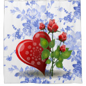 シャワーカーテンバレンタインデー シャワーカーテン (正面)