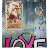 シャワーカーテンバレンタイン シャワーカーテン (正面)