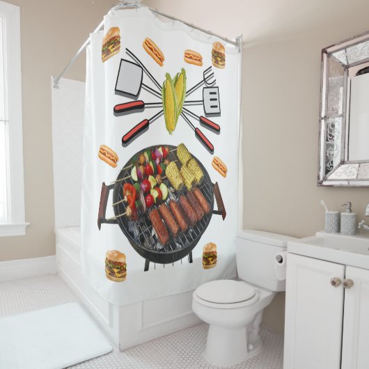 シャワーカーテンバーベキュー シャワーカーテン (インサイチュ)