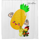 シャワーカーテンパイナップルフルーツ シャワーカーテン (正面)