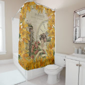 シャワーカーテンパリフランス金ゴールドイエローフローラ シャワーカーテン (インサイチュ)