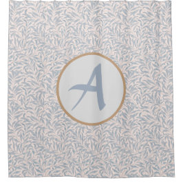 シャワーカーテンパーソナライズされたイニシャルウィリアム・モリス シャワーカーテン