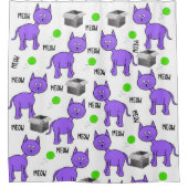 シャワーカーテンパープルキャッツ シャワーカーテン (正面)