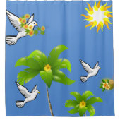 シャワーカーテンパームツリー シャワーカーテン (正面)
