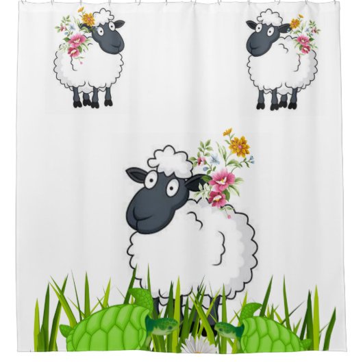 シャワーカーテンヒツガメフローラ シャワーカーテン (正面)