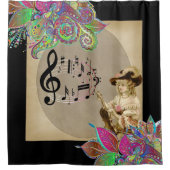 シャワーカーテンビクトリアン女性フローラ シャワーカーテン (正面)