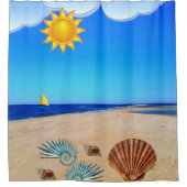 シャワーカーテンビーチ シャワーカーテン (正面)