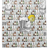 シャワーカーテンビールレモン シャワーカーテン (正面)