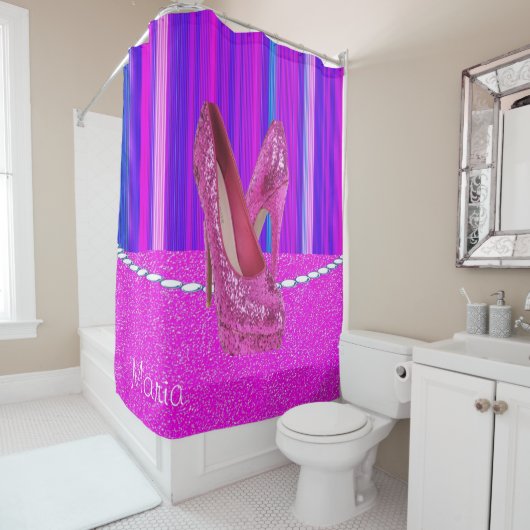 シャワーカーテンピンクヒール シャワーカーテン (インサイチュ)