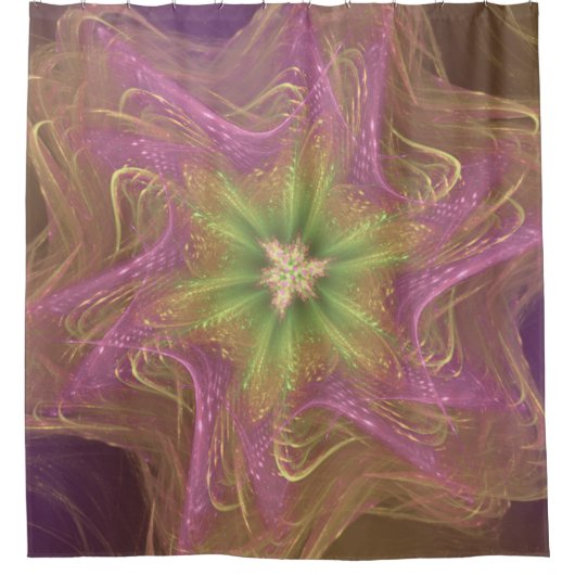 シャワーカーテンフラクタルライトパープルパレット シャワーカーテン (正面)