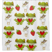 シャワーカーテンフロッグチキンストロベリー シャワーカーテン (正面)