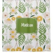 シャワーカーテンフローラグリーンモノグラム シャワーカーテン (正面)