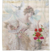 シャワーカーテンフローラビクトリアンホワイトドーム シャワーカーテン (正面)