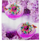 シャワーカーテンフローラライラック シャワーカーテン (正面)