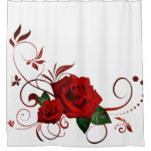 シャワーカーテンフローラレッドローズ シャワーカーテン (正面)