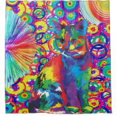 シャワーカーテンフローラ猫ネコ シャワーカーテン (正面)