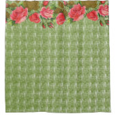 シャワーカーテンフローラ緑 シャワーカーテン (正面)