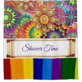 シャワーカーテンフローラ カラフル シャワーカーテン (正面)