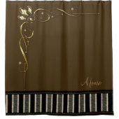 シャワーカーテンブラウン シャワーカーテン (正面)