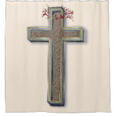 シャワーカーテンベージュの背景 シャワーカーテン (正面)