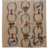 シャワーカーテンベージュカントリーホースホーフ シャワーカーテン (正面)