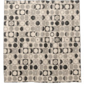 シャワーカーテンベージュブラウンブラック シャワーカーテン (正面)