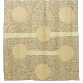 シャワーカーテンベージュ円形 シャワーカーテン (正面)