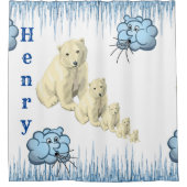 シャワーカーテンポーラベアアイスバーグクラウド シャワーカーテン (正面)