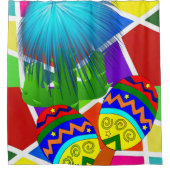 シャワーカーテンメキシカンカラフルジョス シャワーカーテン (正面)