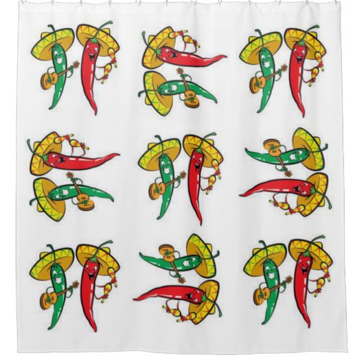 シャワーカーテンメキシカンピーマン シャワーカーテン (正面)