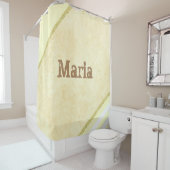 シャワーカーテンライトイエローベージュストライプ金ゴールド シャワーカーテン (インサイチュ)