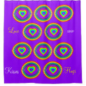 シャワーカーテンレインボーハート シャワーカーテン (正面)