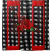 シャワーカーテンレッドローズ シャワーカーテン (正面)