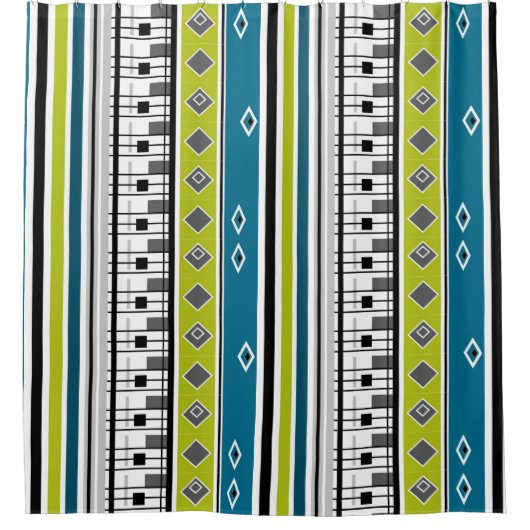 シャワーカーテンレトロ、60代、人気があるファッション、b シャワーカーテン (正面)