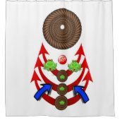 シャワーカーテンロープグリーンフロッグ シャワーカーテン (正面)