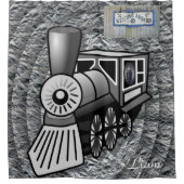 シャワーカーテンヴィンテージ列車 シャワーカーテン (正面)