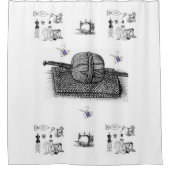 シャワーカーテンヴィンテージ裁縫 シャワーカーテン (正面)