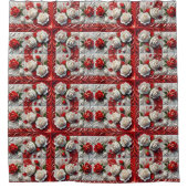 シャワーカーテン付き英語バラデザイン シャワーカーテン (正面)