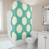 シャワーカーテン大円ドットグリーンクリーム シャワーカーテン (インサイチュ)