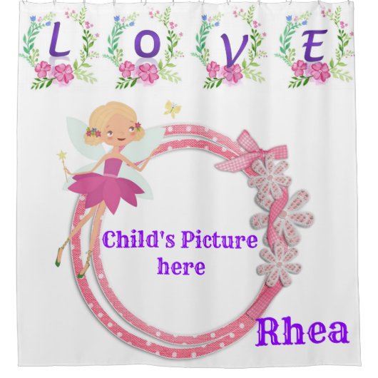 シャワーカーテン妖精フローラ愛 シャワーカーテン (正面)