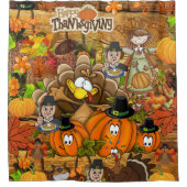 シャワーカーテン幸せな感謝祭 シャワーカーテン (正面)