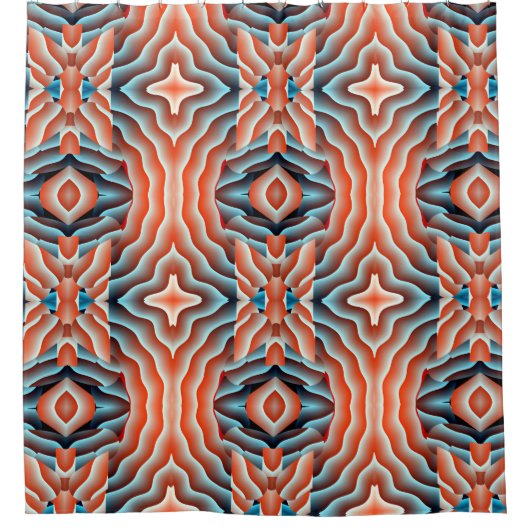 シャワーカーテン幾何学的なweavyパターンデザイン シャワーカーテン (正面)