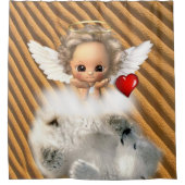 シャワーカーテン極性ベアーエンジェル シャワーカーテン (正面)