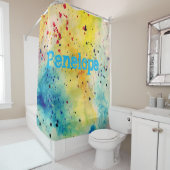 シャワーカーテン水彩黄色 シャワーカーテン (インサイチュ)