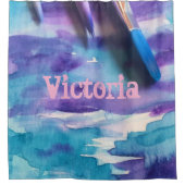 シャワーカーテン水色ブルー シャワーカーテン (正面)