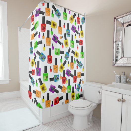 シャワーカーテン爪、 ネイルポーランドストロベリーブルーベリー シャワーカーテン (インサイチュ)