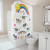 シャワーカーテン牛サンレインボウフラワーズフローラ シャワーカーテン (インサイチュ)