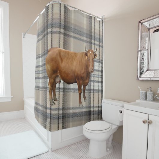 シャワーカーテン牛 シャワーカーテン (インサイチュ)
